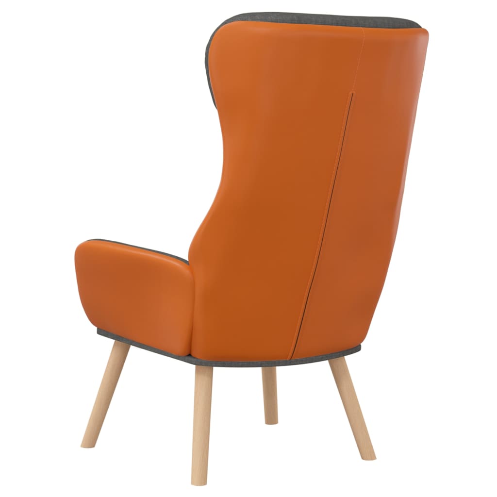 Fauteuil relax en tissu gris foncé et PVC