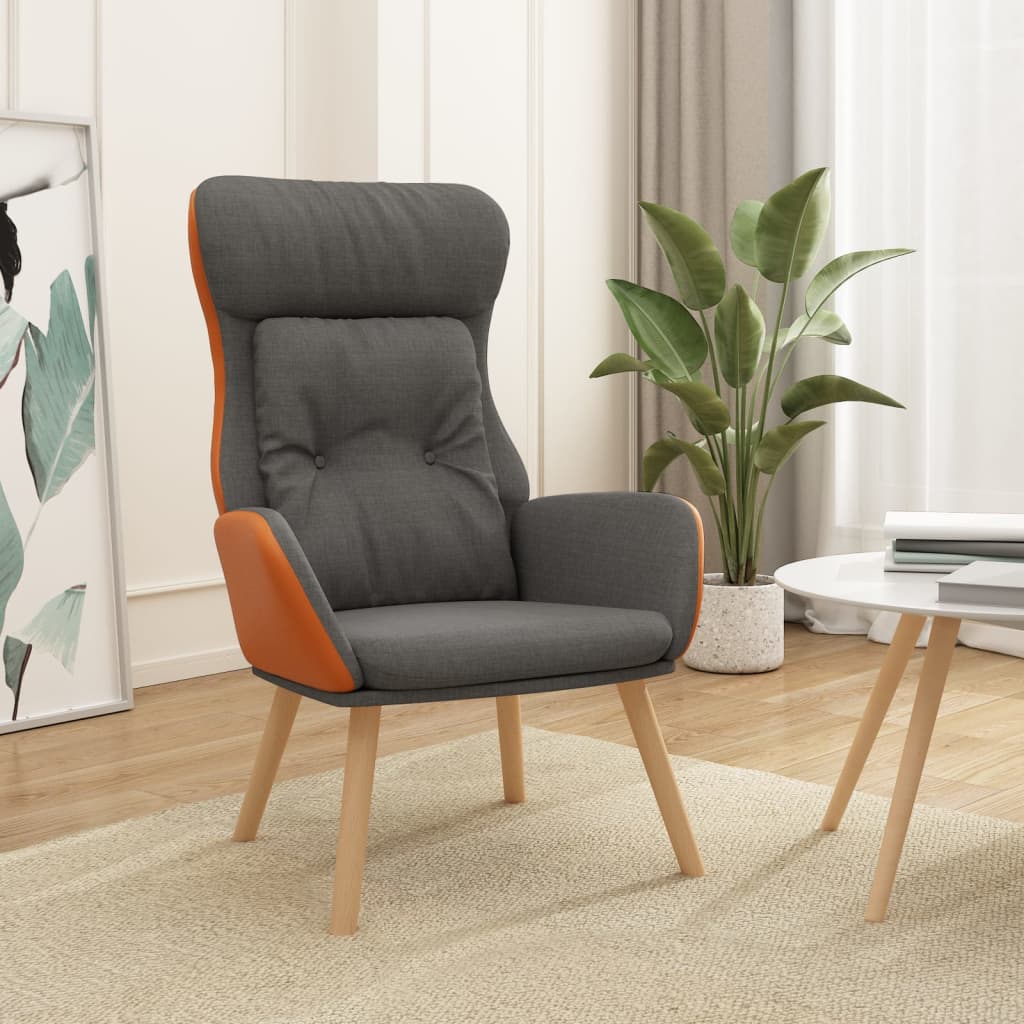 Fauteuil relax en tissu gris foncé et PVC
