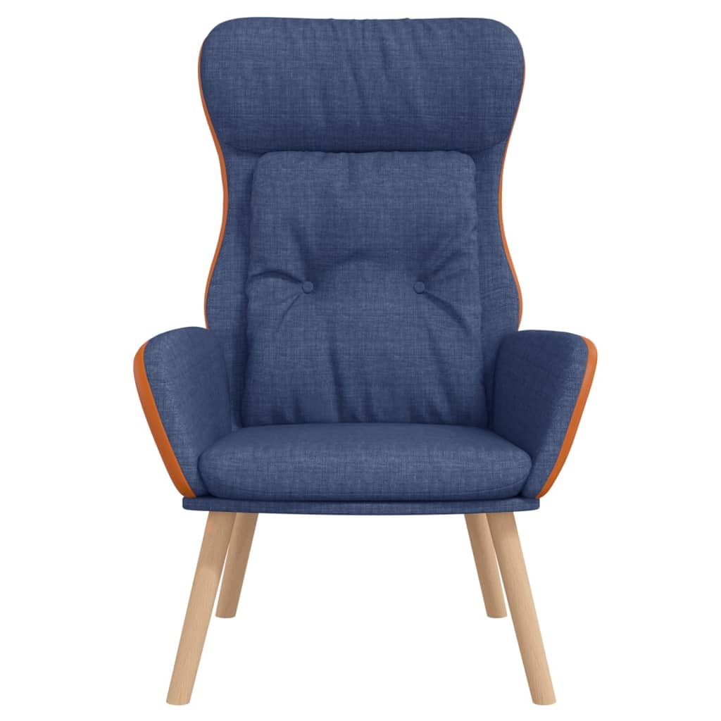 Fauteuil relax en tissu bleu et PVC