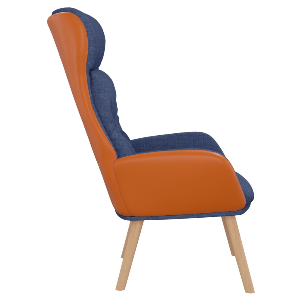 Fauteuil relax en tissu bleu et PVC