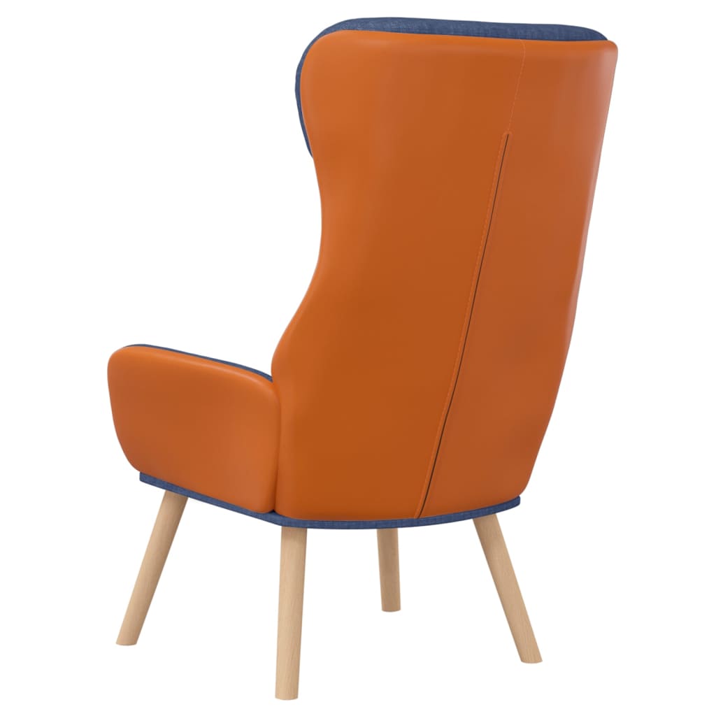 Fauteuil relax en tissu bleu et PVC