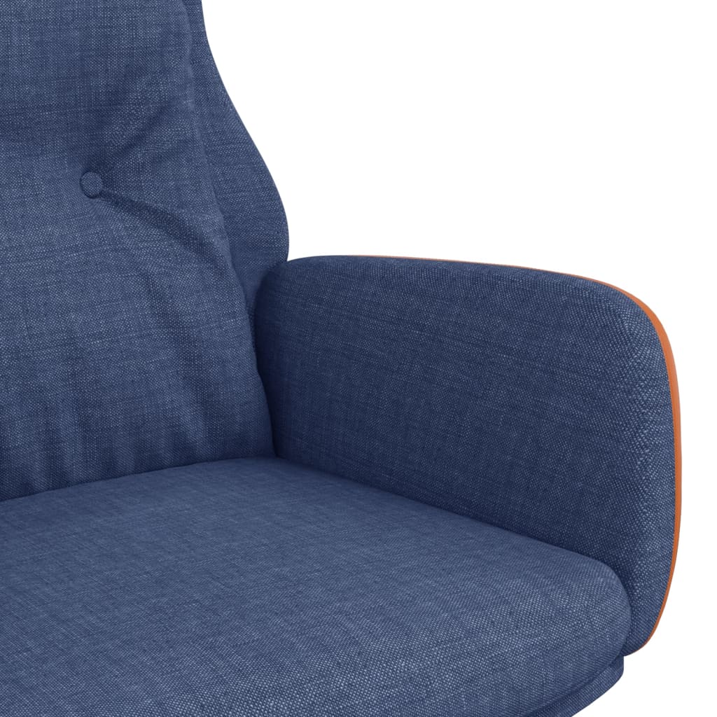 Fauteuil relax en tissu bleu et PVC