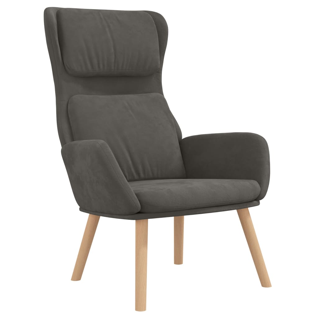 Fauteuil relax en velours gris foncé