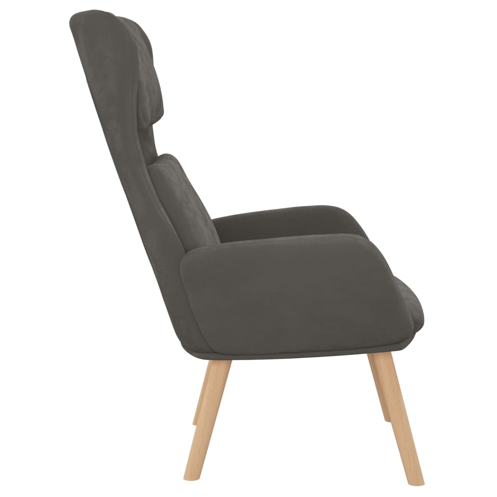 Fauteuil relax en velours gris foncé