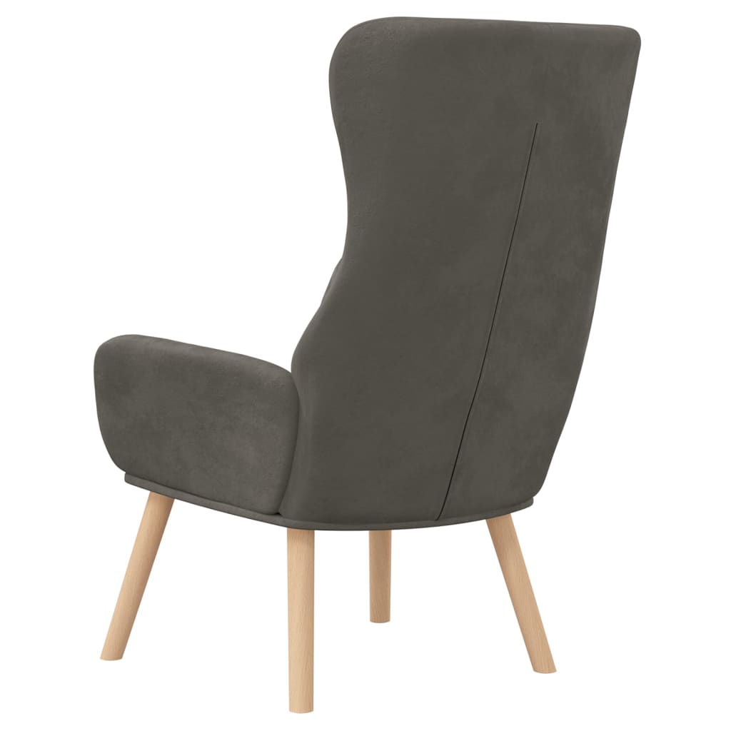 Fauteuil relax en velours gris foncé