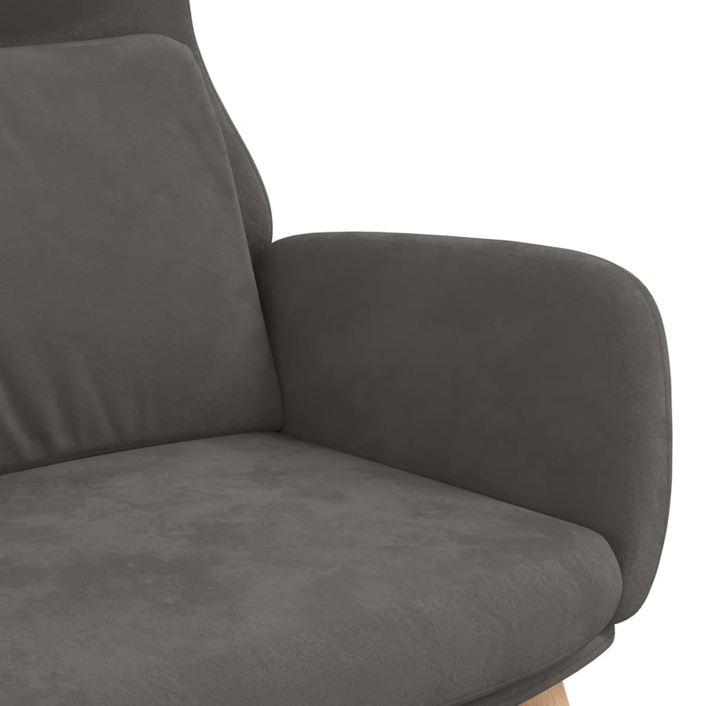 Fauteuil relax en velours gris foncé