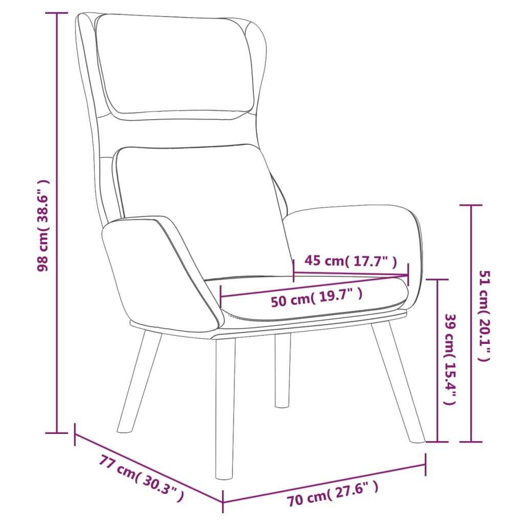 Fauteuil relax en velours gris foncé