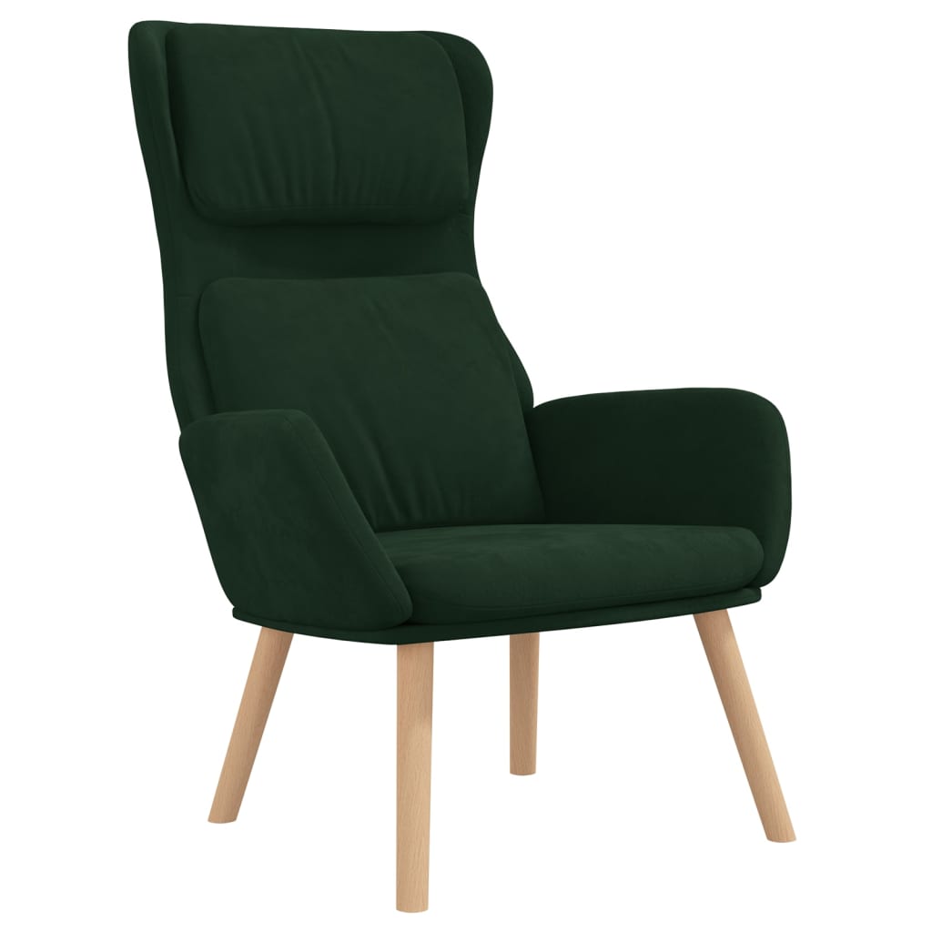 Fauteuil relax en velours vert foncé