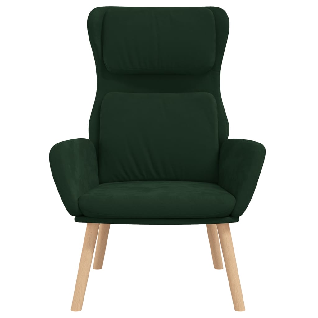 Fauteuil relax en velours vert foncé