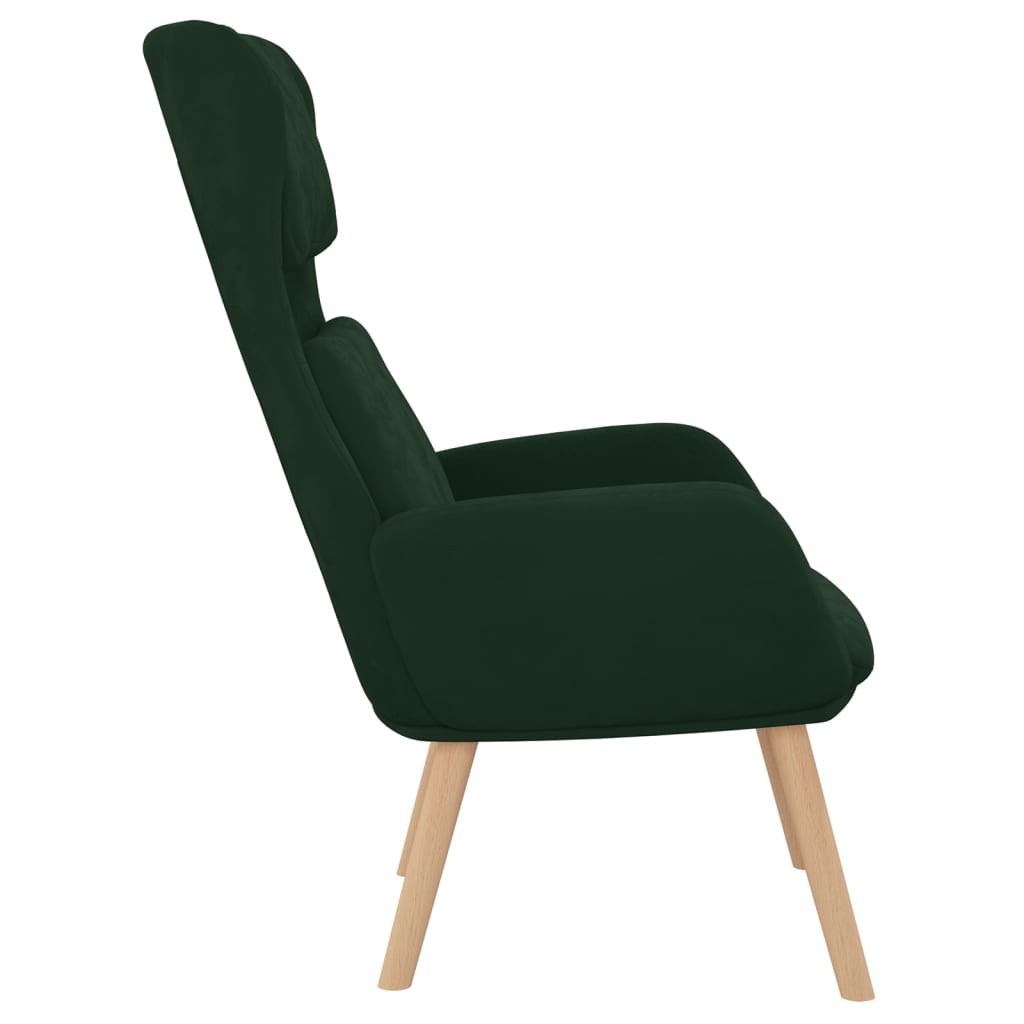 Fauteuil relax en velours vert foncé