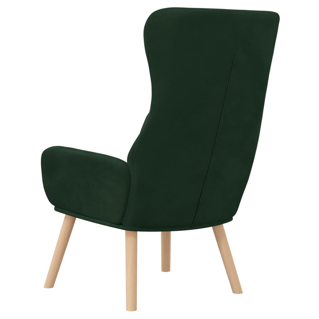 Fauteuil relax en velours vert foncé