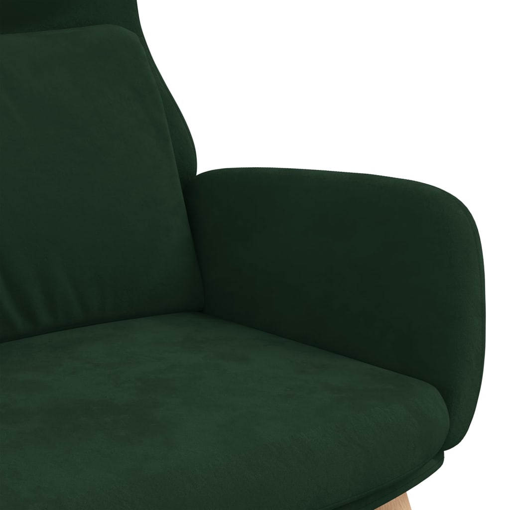 Fauteuil relax en velours vert foncé