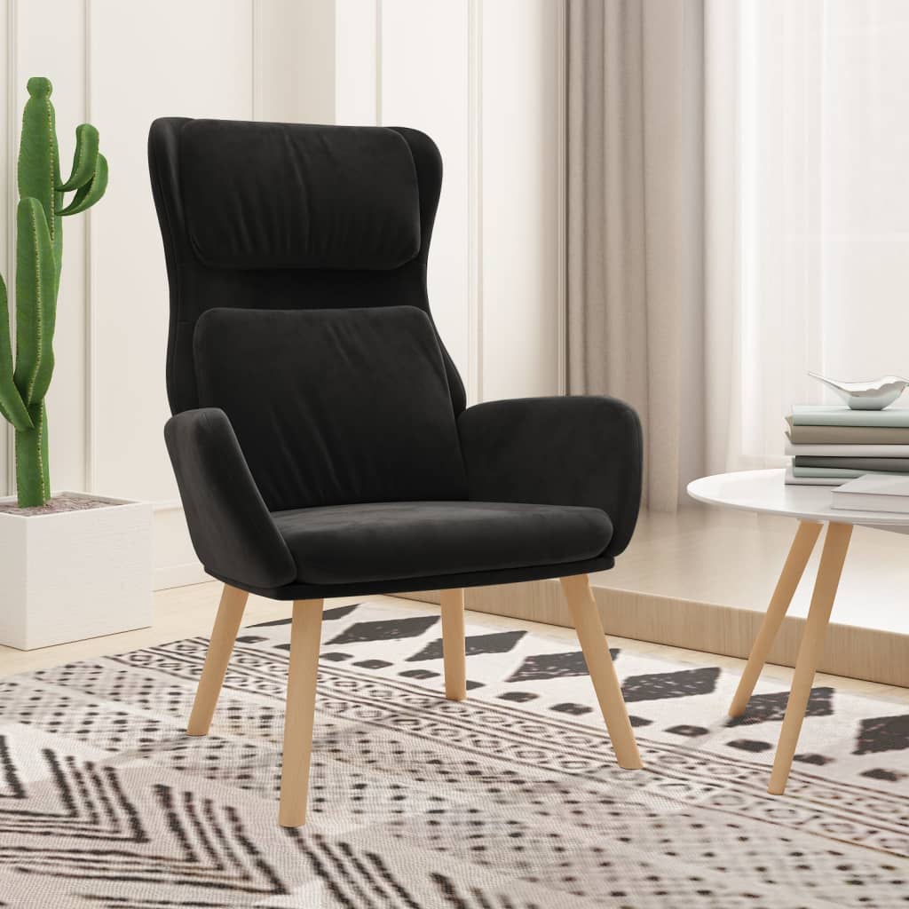 Fauteuil inclinable en velours noir