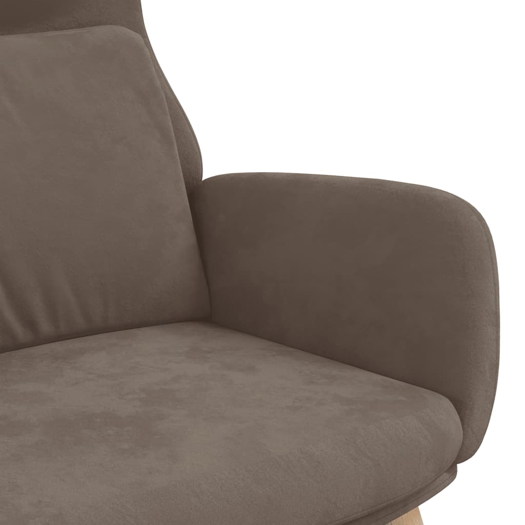 Fauteuil inclinable en velours marron