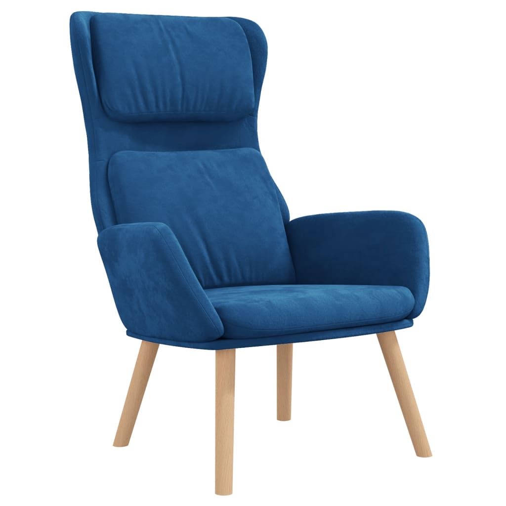 Fauteuil relax en velours bleu