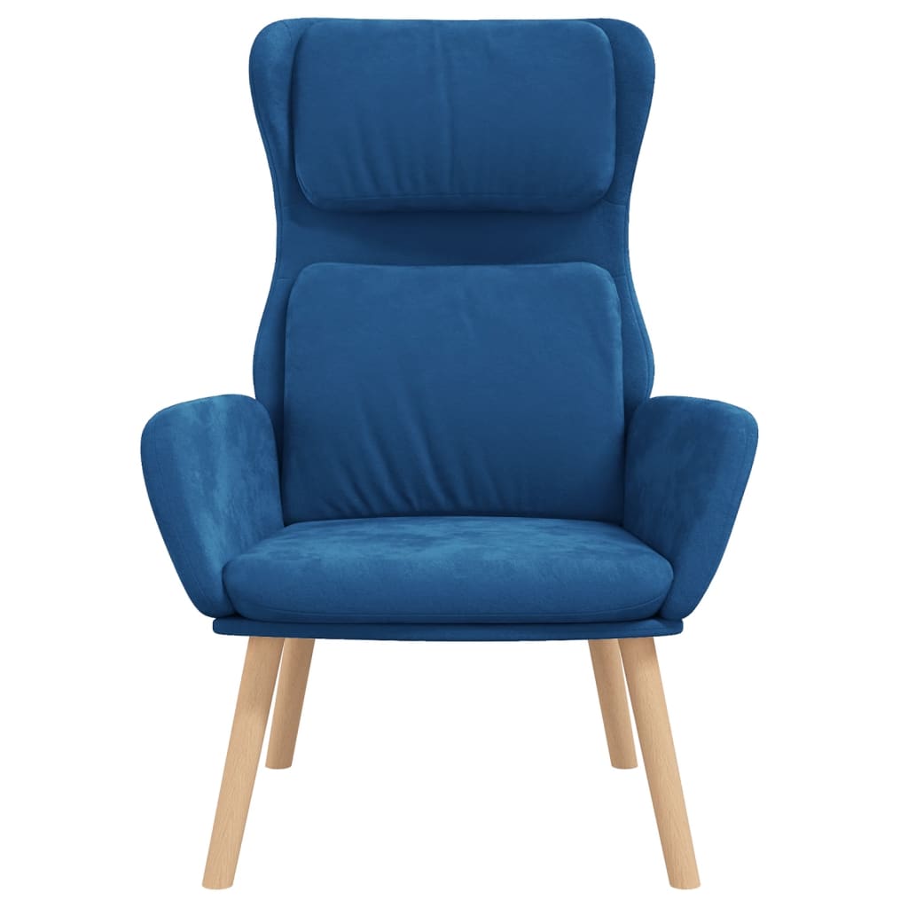 Fauteuil relax en velours bleu