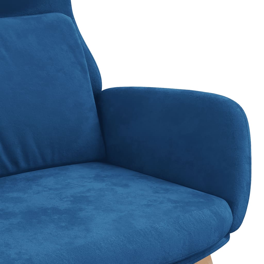 Fauteuil relax en velours bleu