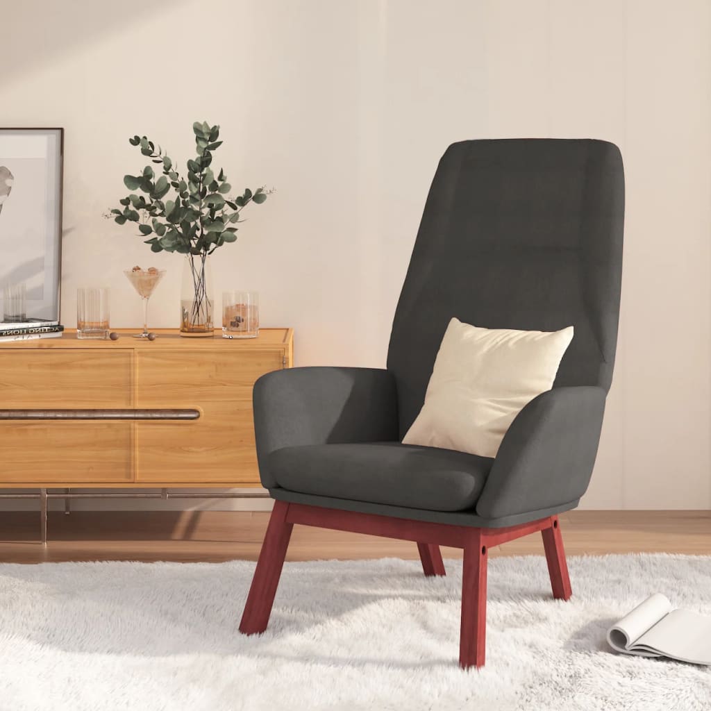 Fauteuil de relaxation tissu gris foncé