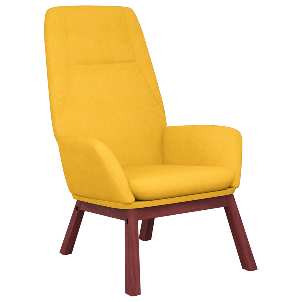 Fauteuil relax en tissu jaune moutarde