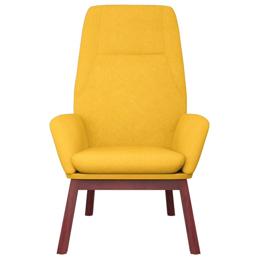 Fauteuil relax en tissu jaune moutarde
