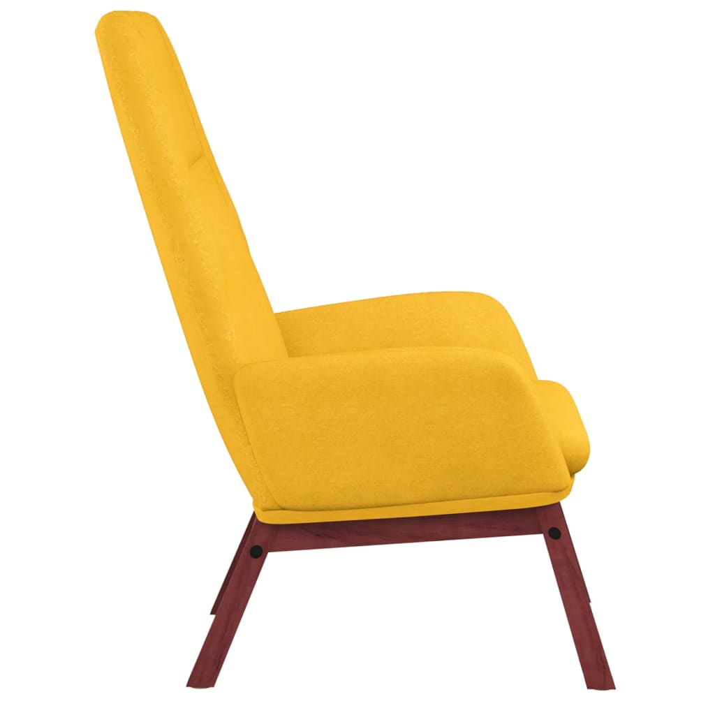 Fauteuil relax en tissu jaune moutarde