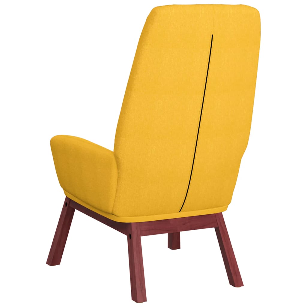 Fauteuil relax en tissu jaune moutarde
