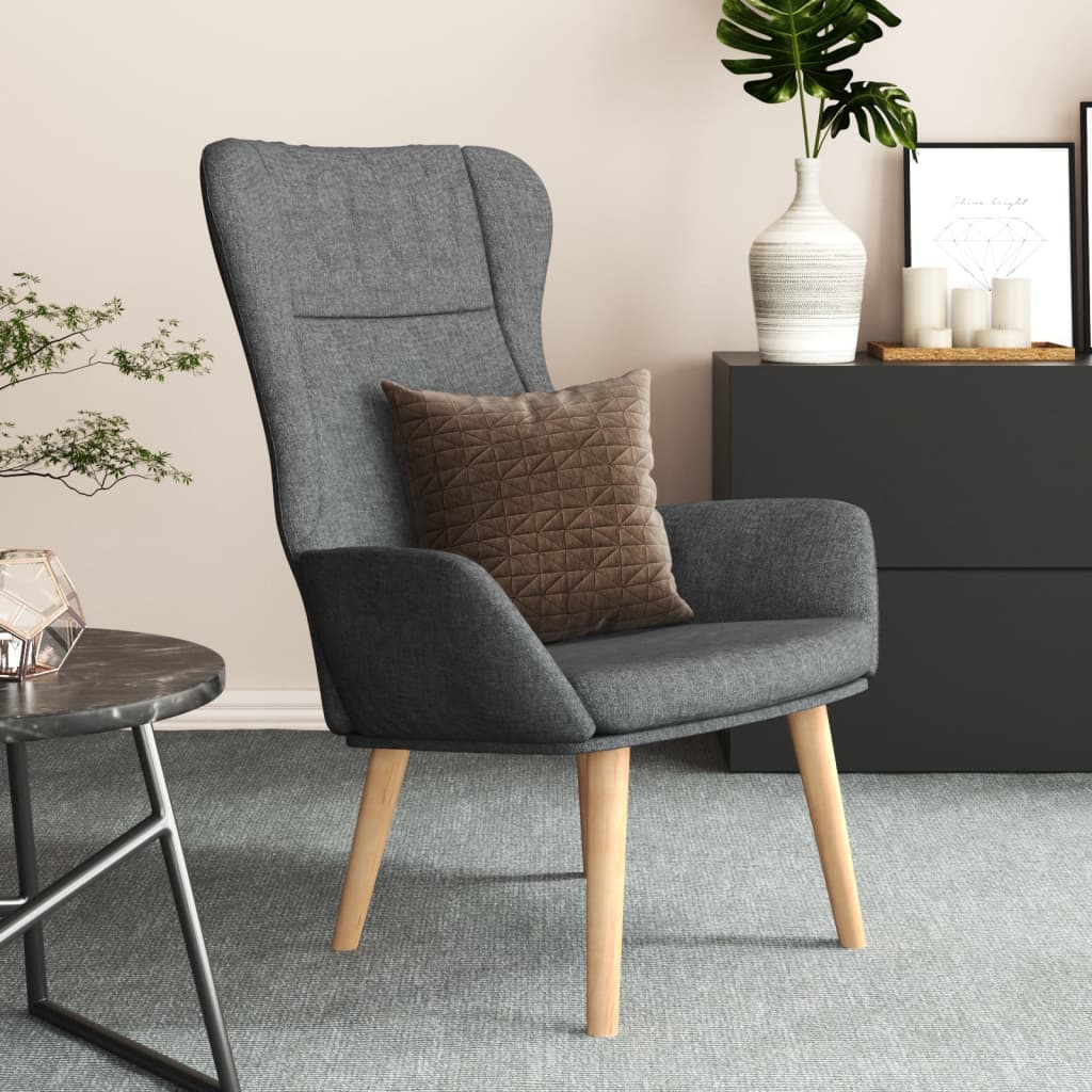 Fauteuil de relaxation tissu gris foncé