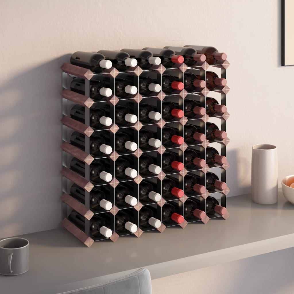 Casier à vin pour 42 bouteilles en bois de pin massif marron
