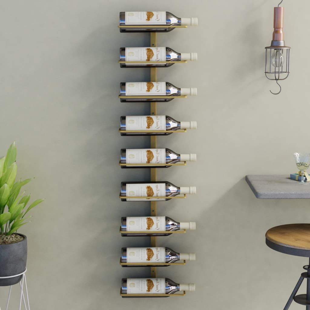 Casier à vin mural pour 9 bouteilles Golden Iron