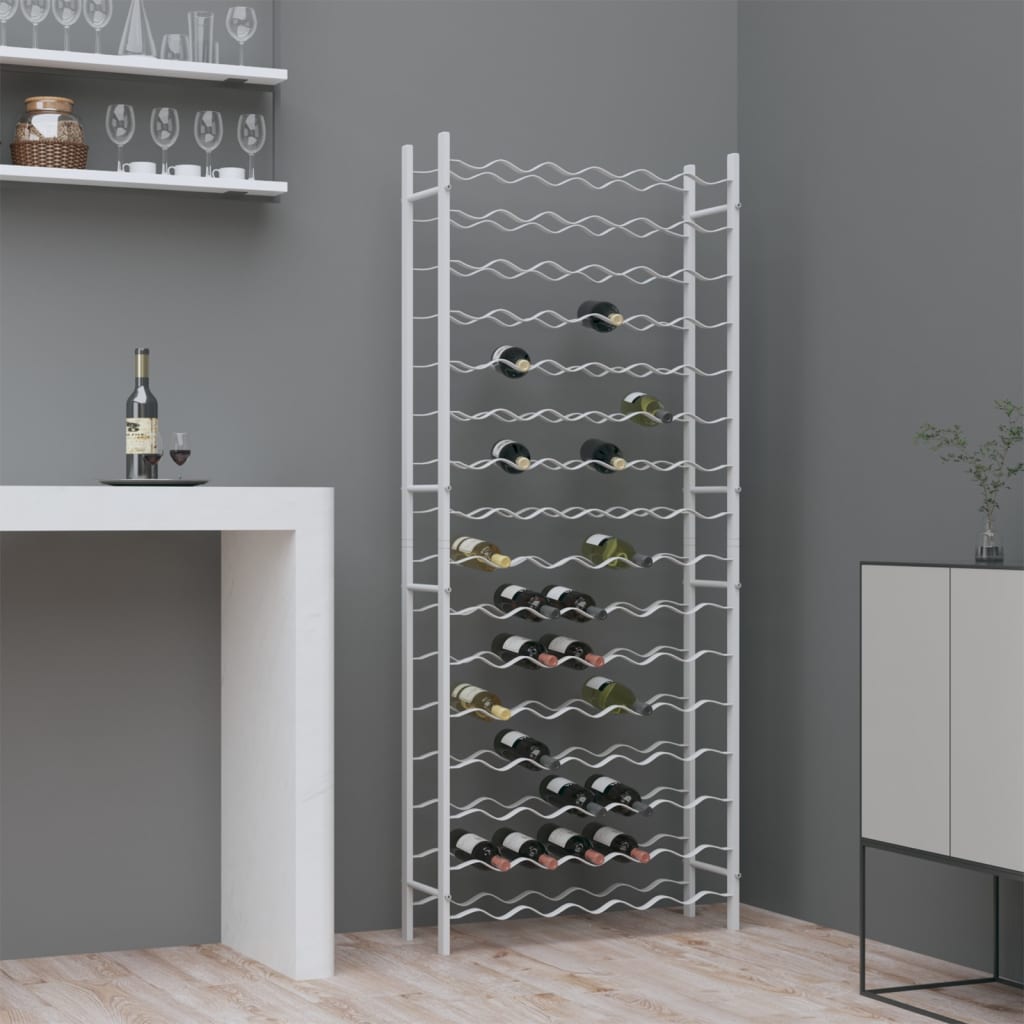 Casier à vin pour 96 bouteilles en métal blanc