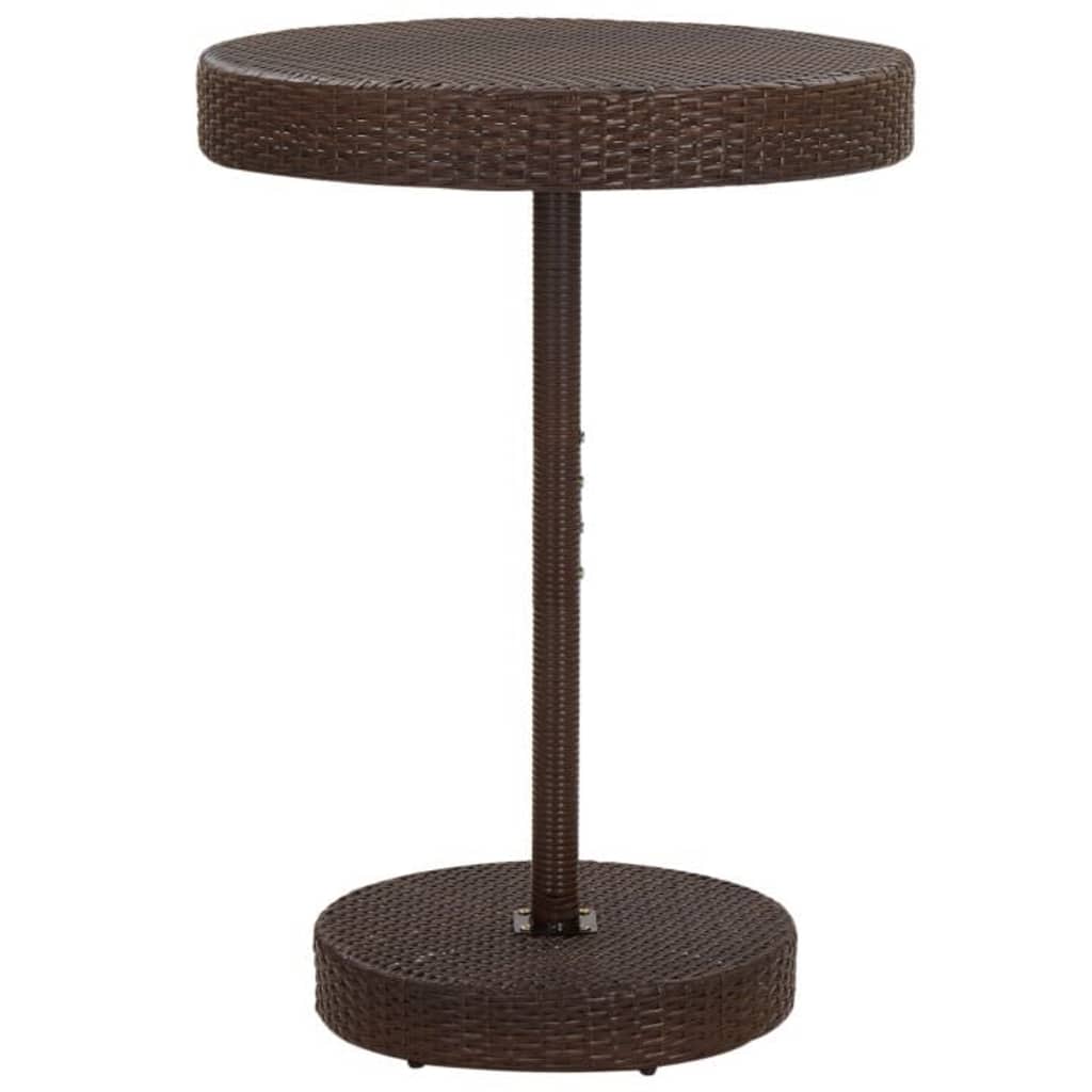 5-piece garden bar set with cushions, poly rattan, brown