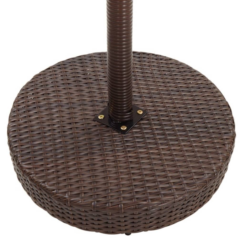 5-piece garden bar set with cushions, poly rattan, brown