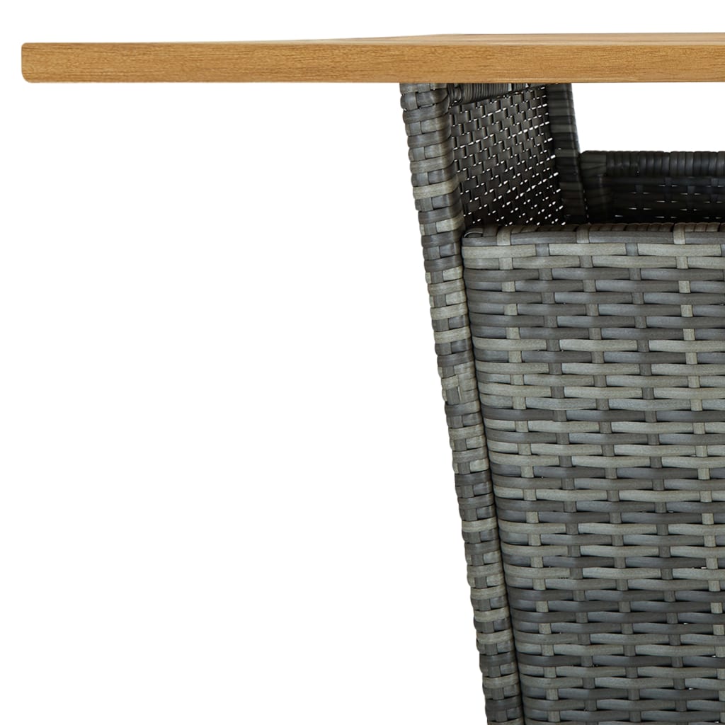 5-piece garden bar set with cushions, poly rattan, grey