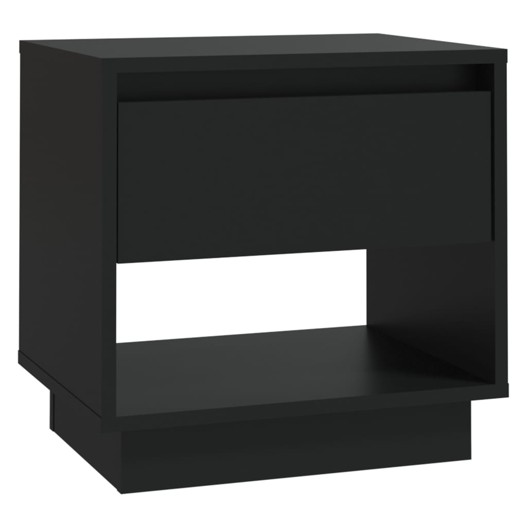 Tables de chevet, lot de 2, noires, 45 x 34 x 44 cm, en bois