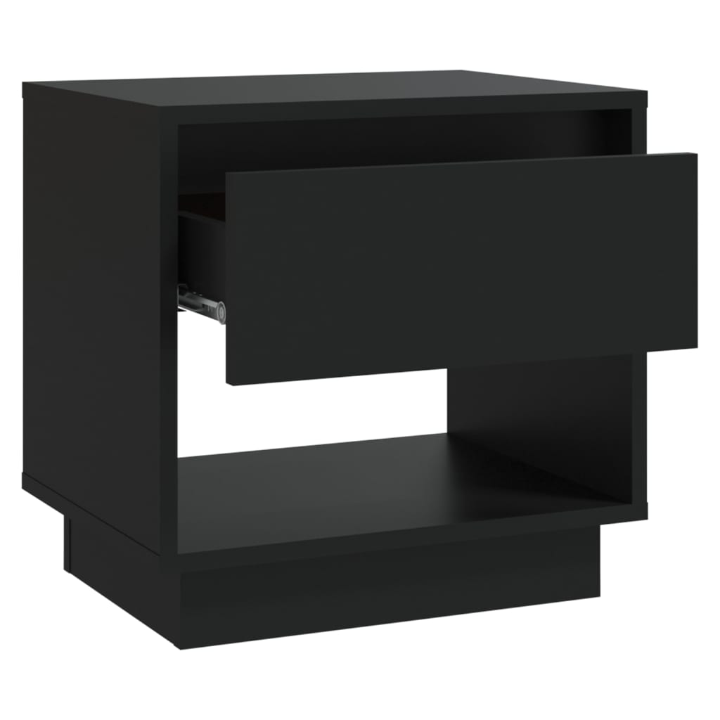 Tables de chevet, lot de 2, noires, 45 x 34 x 44 cm, en bois