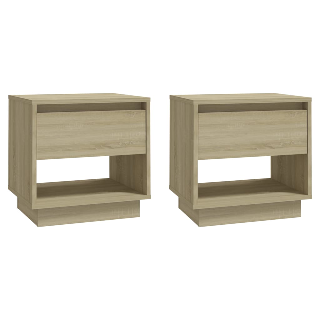 Tables de chevet 2 pcs. Chêne Sonoma 45x34x44 cm matériau bois