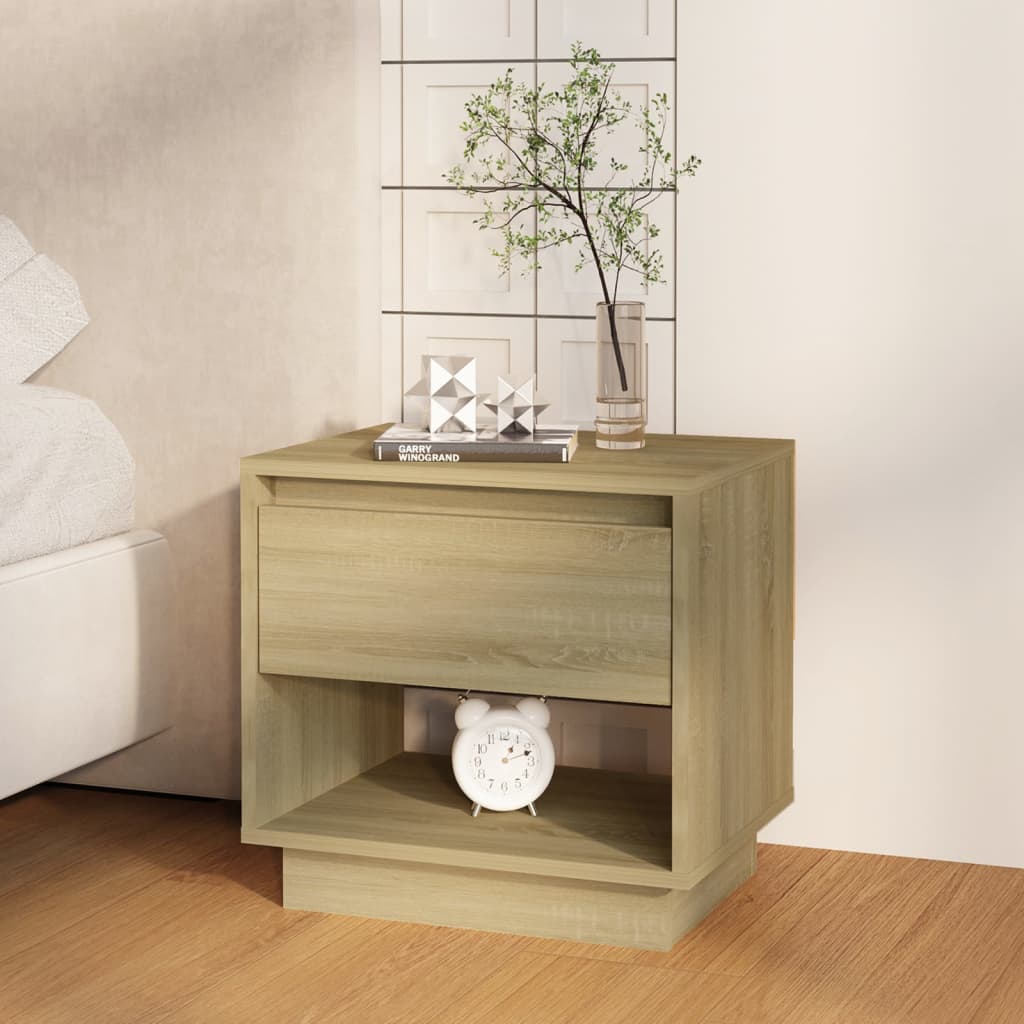 Tables de chevet 2 pcs. Chêne Sonoma 45x34x44 cm matériau bois
