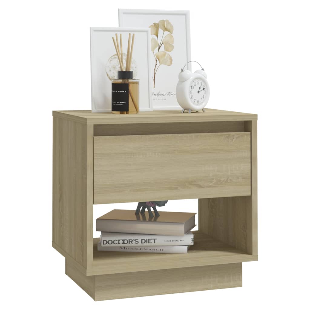 Tables de chevet 2 pcs. Chêne Sonoma 45x34x44 cm matériau bois