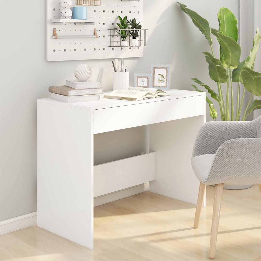 Desk White 101x50x76.5 cm Wood Material