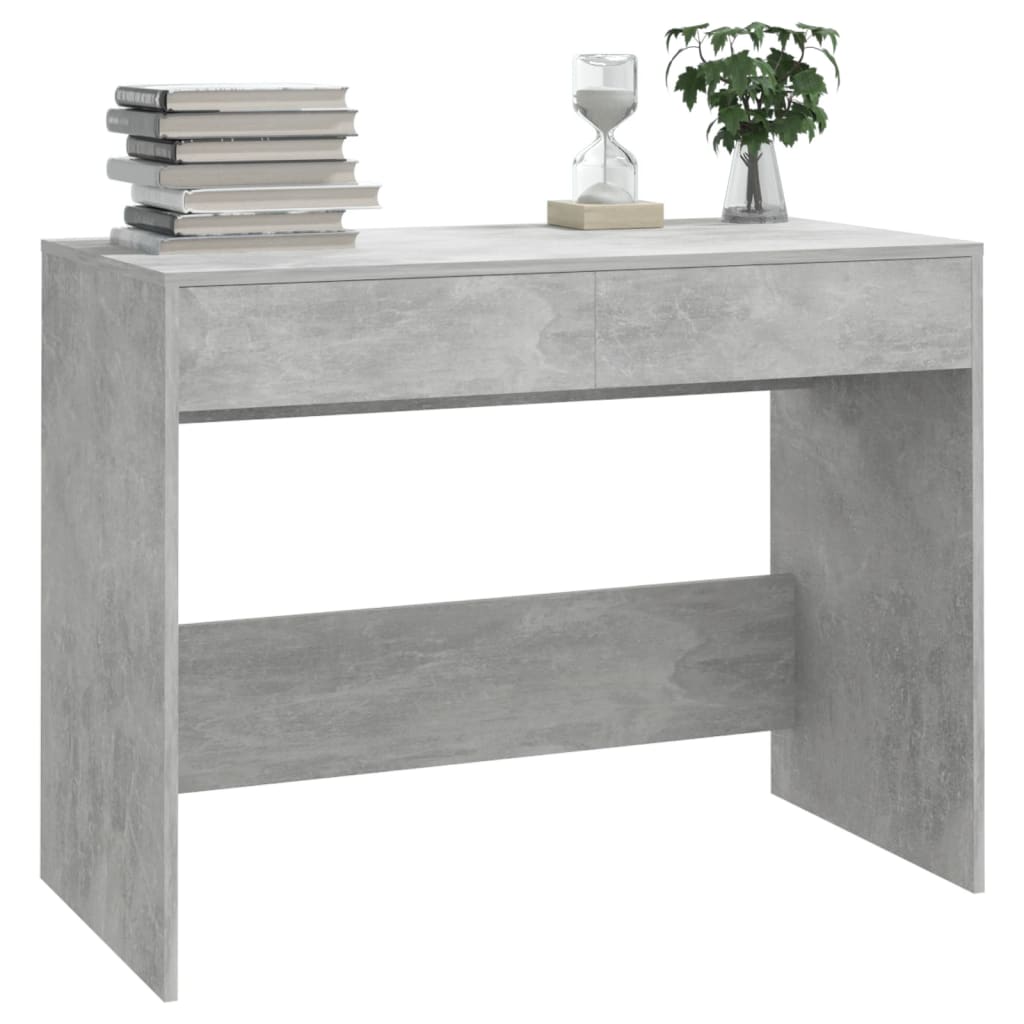 Desk Concrete Grey 101x50x76.5 cm Wood Material
