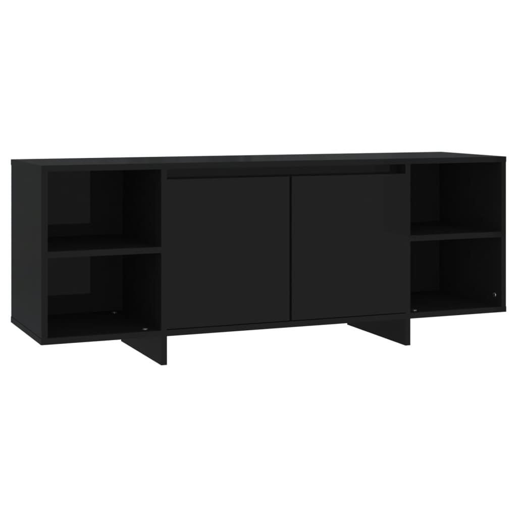 Meuble TV noir 130x35x50 cm en bois