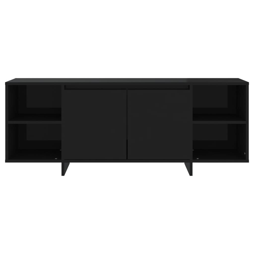 Meuble TV noir 130x35x50 cm en bois