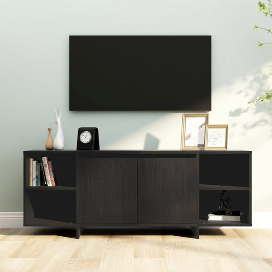 Meuble TV noir 130x35x50 cm en bois