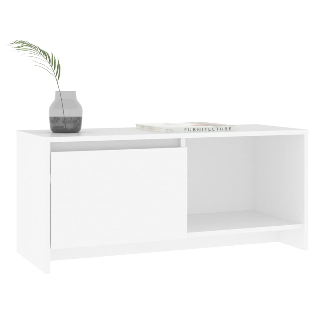 Meuble TV blanc 90x35x40 cm en matériau à base de bois