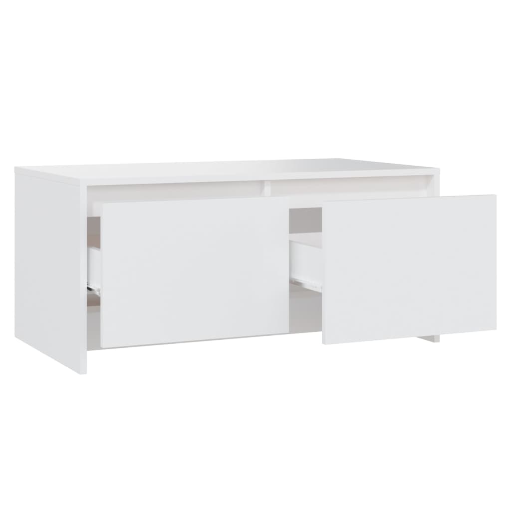 Table basse blanche 90x50x41,5 cm en bois