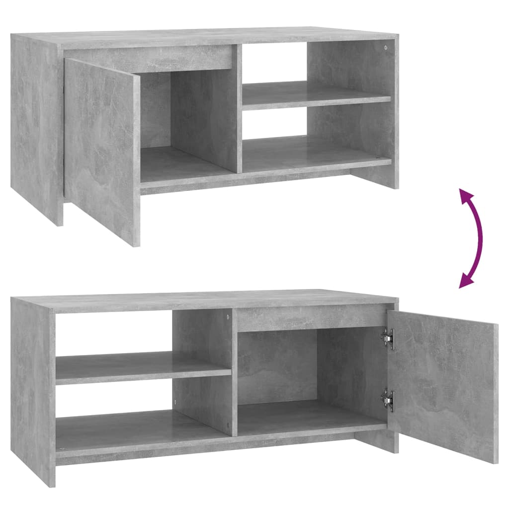 Table basse gris béton 102x50x45 cm en bois