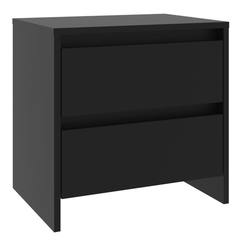 Tables de chevet, lot de 2, noires, 45 x 34,5 x 44,5 cm, en bois
