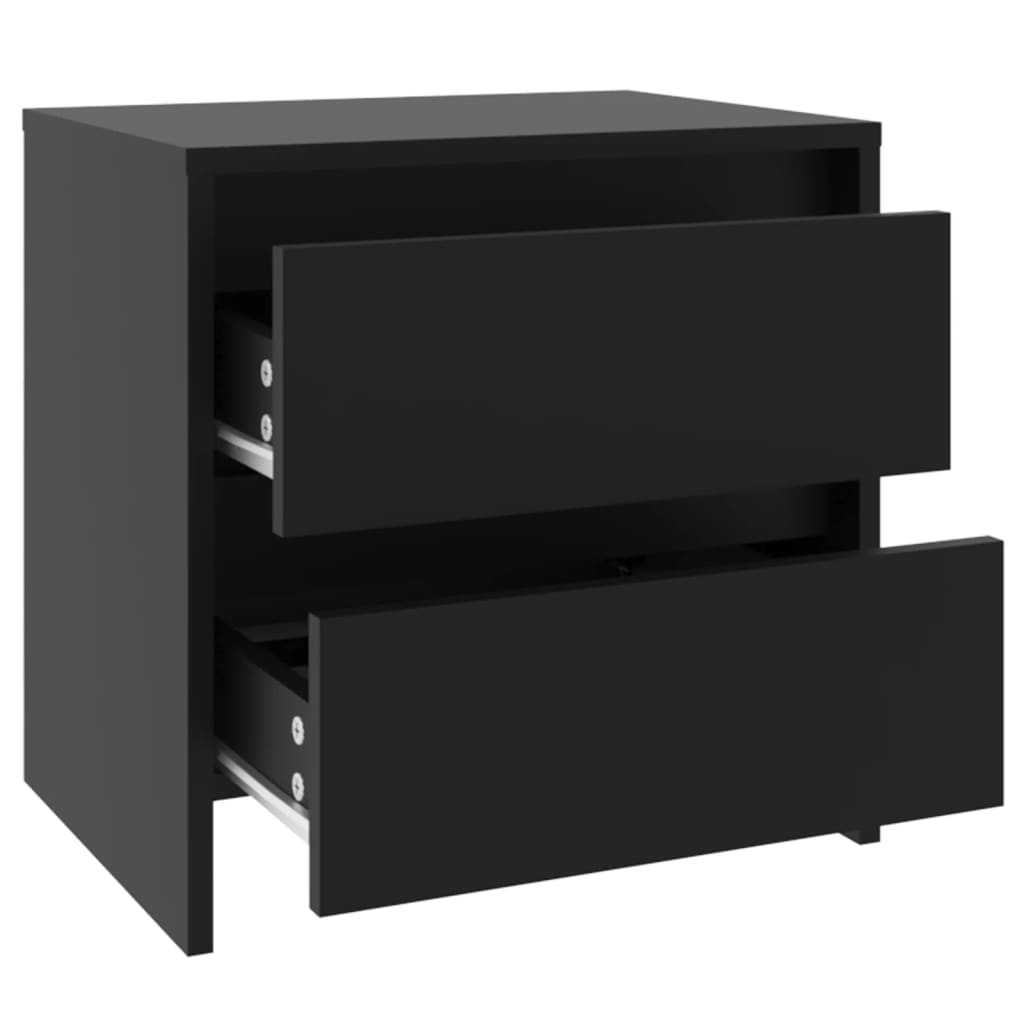 Tables de chevet, lot de 2, noires, 45 x 34,5 x 44,5 cm, en bois