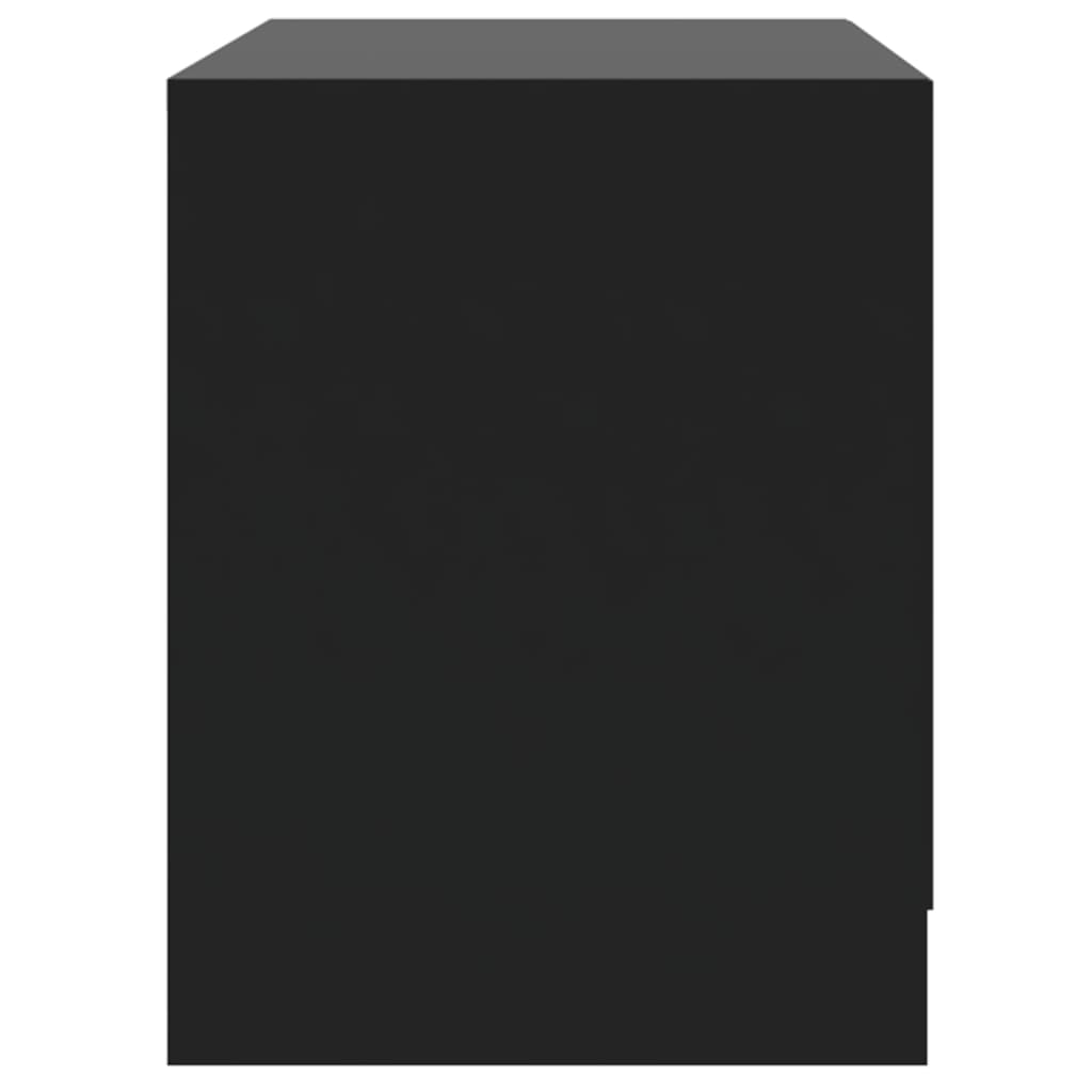 Tables de chevet, lot de 2, noires, 45 x 34,5 x 44,5 cm, en bois