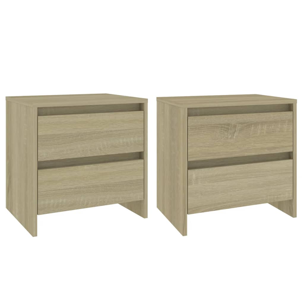 Tables de chevet 2 pcs. Chêne Sonoma 45x34,5x44,5 cm matériau bois